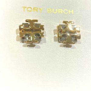 Tory Burch big stud earrings gold and silver